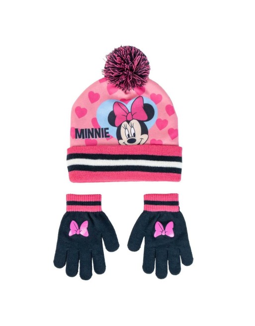 Bonnet et gants Minnie Mouse Rose (Taille unique)