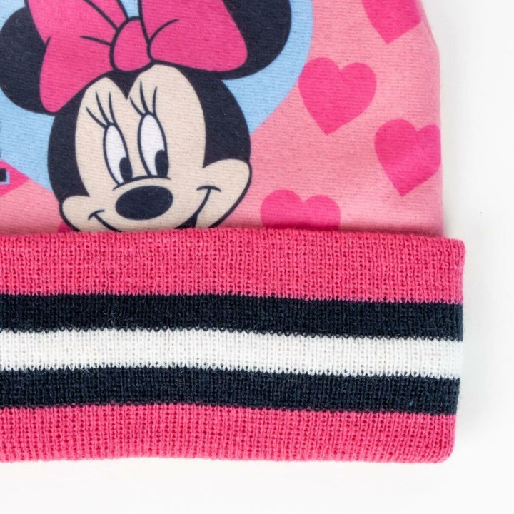 Gorro y Guantes Minnie Mouse Rosa (Talla única)