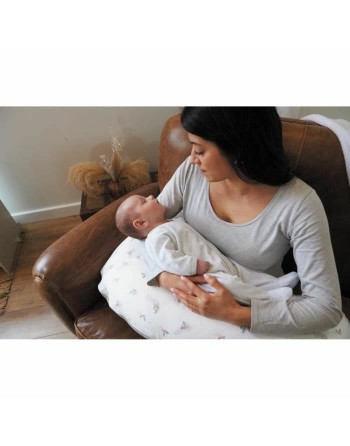 Coussin d'Allaitement Tineo Blanc/Rose