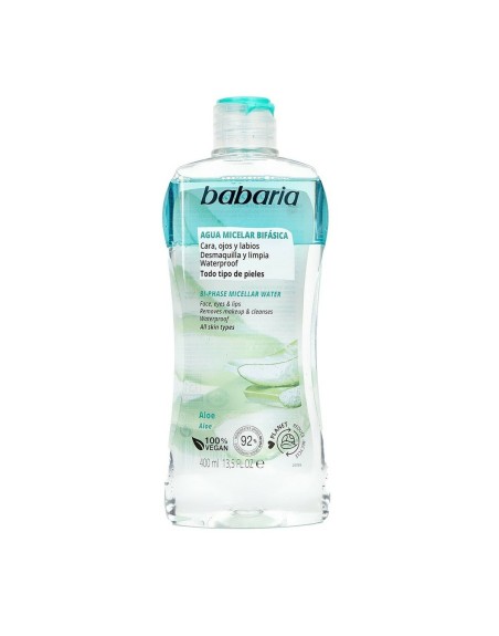 Démaquillant visage biphasé Babaria Eau micellaire Aloe Vera (400 ml)