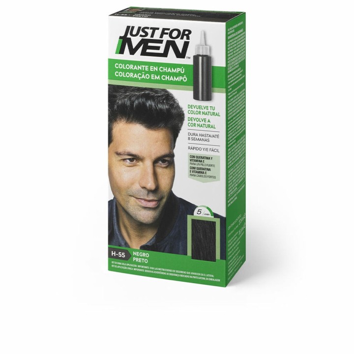 Farve Shampoo Just For Men Colorante Sort 30 ml
