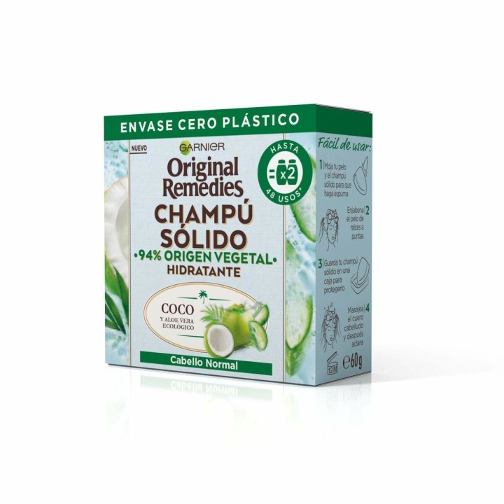 Shampoo Solido Garnier Original Remedies Idratante Cocco Aloe Vera 60 g