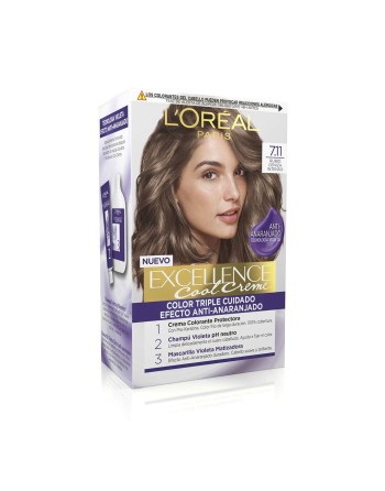 Tintura Permanente in Crema L'Oreal Make Up Excellence Cool Creme Intenso Biondo Cenere 7,11