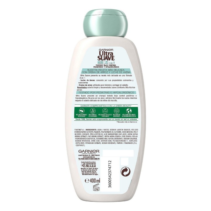 Børneshampoo Garnier Ultra Suave Havregryn Shampoo + Hårbalsam 400 ml