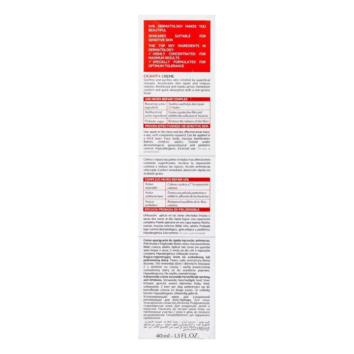 Crema Corpo Riparatrice SVR Cicavit+ 40 ml