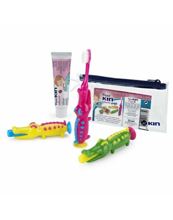 Set Oral Care for Kids Kin Fluorkin Crocodile Travel (3 Pieces)