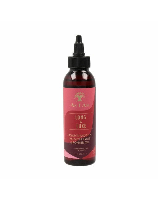 Integral reparerende olie As I Am Long And Luxe Grohair 120 ml Granatæble Passionsfrugt