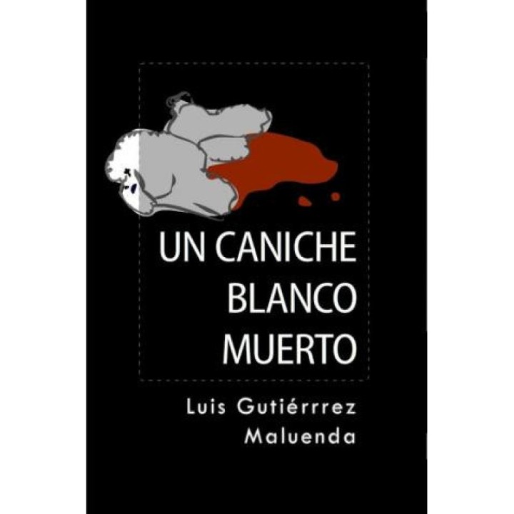 Un caniche blanco muerto