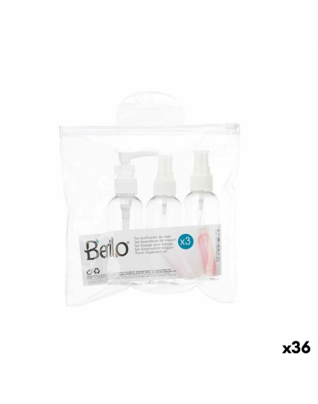 Reiseset Durchsichtig Weiß Kunststoff (36 Stück)