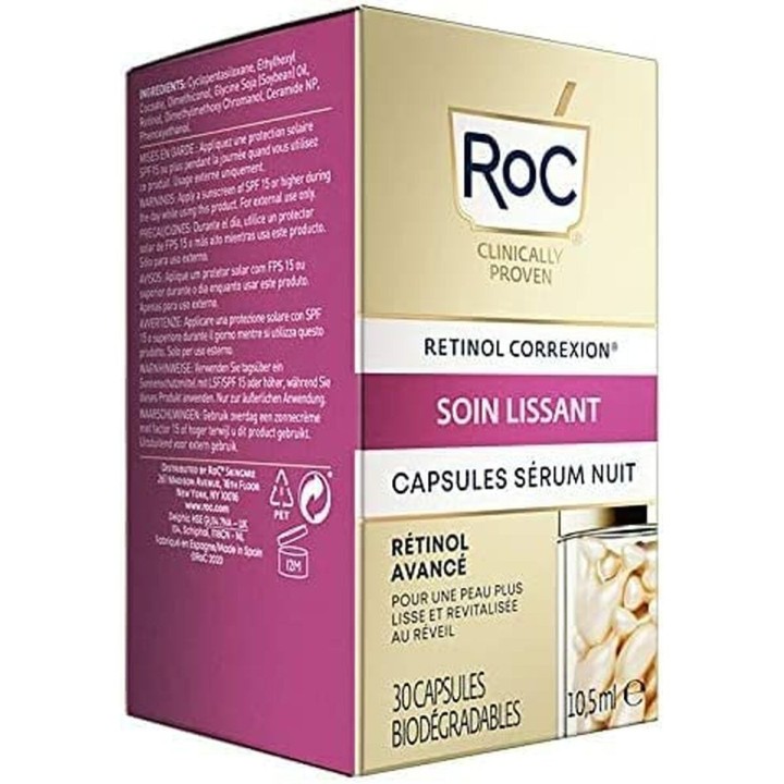 Ansigtsserum Roc Line Smoothing Retinol Nat 30 Kapsler