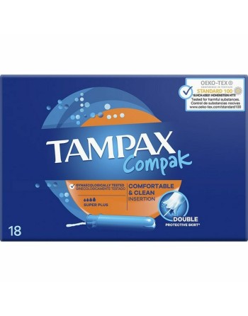 Tampón Super Plus Tampax Tampax Compak Aplicador 18 Unidades