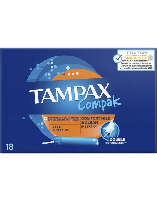 Tampon Super Plus Tampax Tampax Compak Applicateur 18 Unités