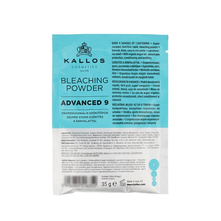 Håroxidant Kallos Cosmetics Advanced 9 Pulveriseret 35 g
