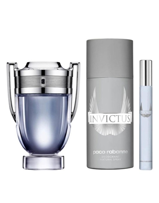 Set mit Herrenparfüm Paco Rabanne 3 Stücke Invictus
