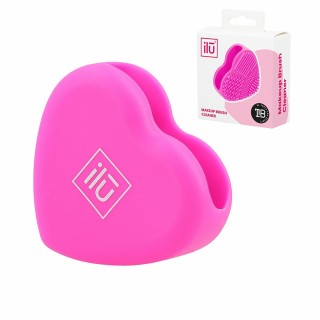 Renser til makeupbørster Ilū Brush Cleaner Hjerte Silikone (1 enheder)