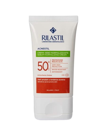 Solcreme til ansigtet Rilastil Sun System Acnestil Seborisk eksem Spf 50 (40 ml)