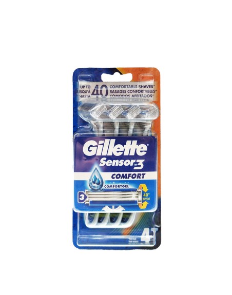 Maquinilla de Afeitar Gillette Sensor 3 Confort (4 Unidades)