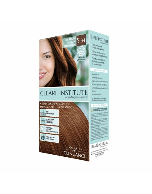 Dauerhafte Creme-Coloration Clearé Institute Colour Clinuance Nº 5.34-castaño claro luminoso