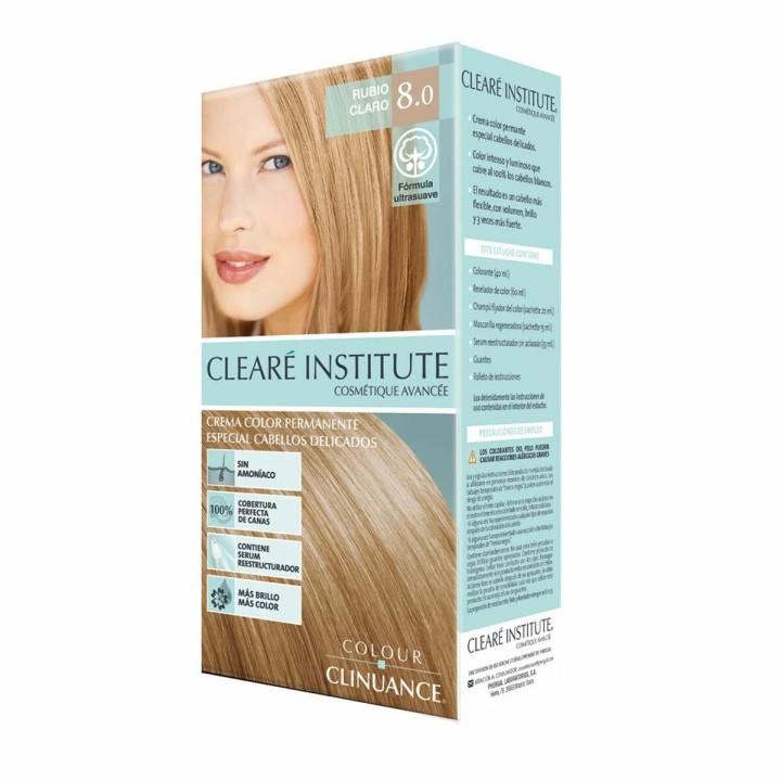 Coloración Permanente en Crema Clearé Institute Colour Clinuance Nº 8.0-rubio claro