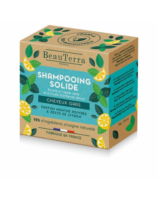 Champoing Solide Beauterra Solide Menthe Citron 75 g