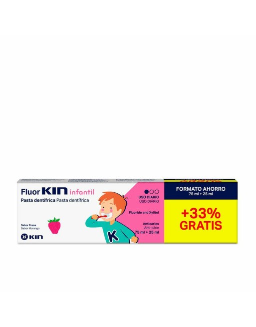 Tandpasta Kin Fluorkin Jordbær 25 ml