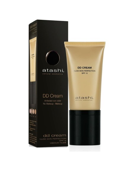 Solbeskyttelse med farve Atashi PT0905ES0007 DD Creme Spf 15 Medium 50 ml