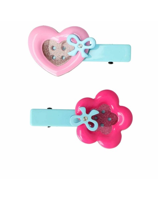 Clips para Pelo Inca   Flor Corazón Botones (2 Piezas)