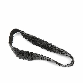 Elastisk fastgørelsesbånd Inca   Sort Paillietter