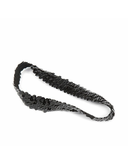 Elastic fastening band Inca   Black Sequins