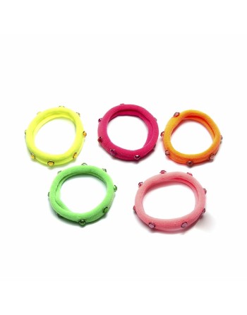 Hair ties Inca   Multicolour Stone (5 Pieces)