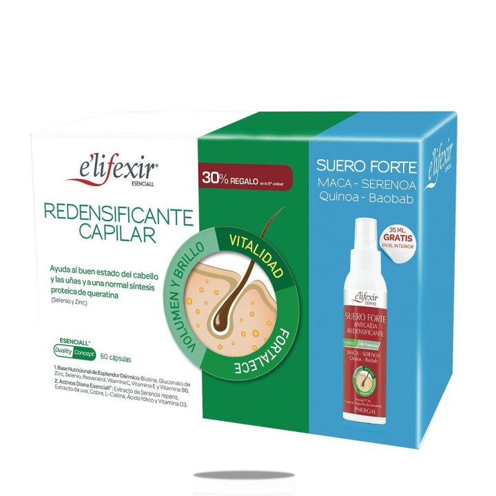 Trattamento Rinforzante per capelli Elifexir Esenciall Redensificante Capilar Cápsulas 2 Pezzi