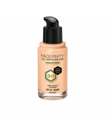 Base Cremosa per il Trucco Max Factor Face Finity All Day Flawless 3 in 1 Spf 20 Nº N42 Ivory 30 ml