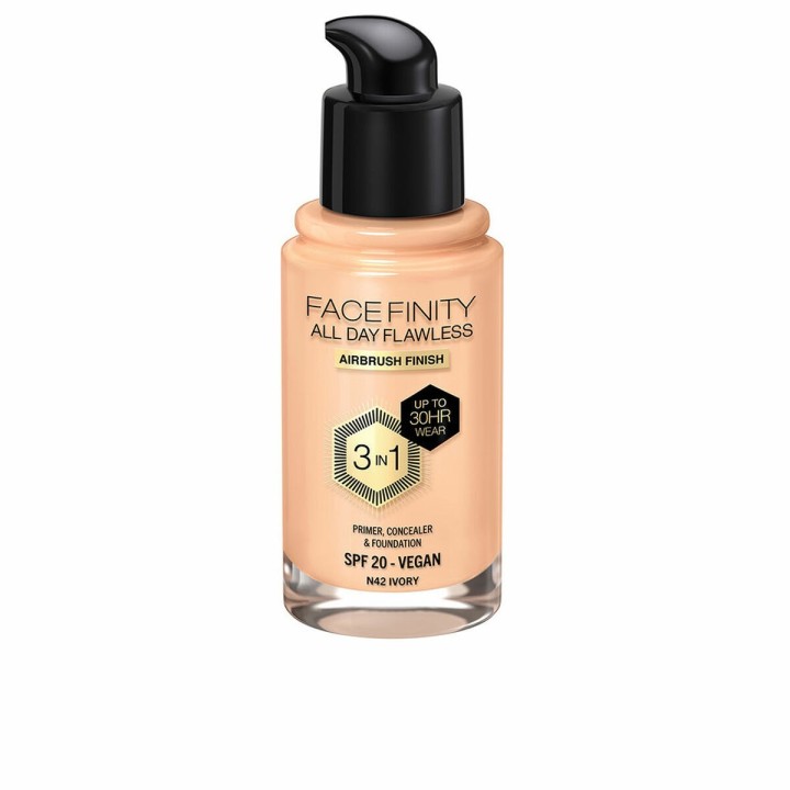 Cremet Make Up Foundation Max Factor Face Finity All Day Flawless 3-i-1 Spf 20 Nº N42 Ivory 30 ml