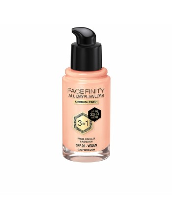 Cremet Make Up Foundation Max Factor Face Finity All Day Flawless 3-i-1 Spf 20 Nº C30 Porcelain 30 ml