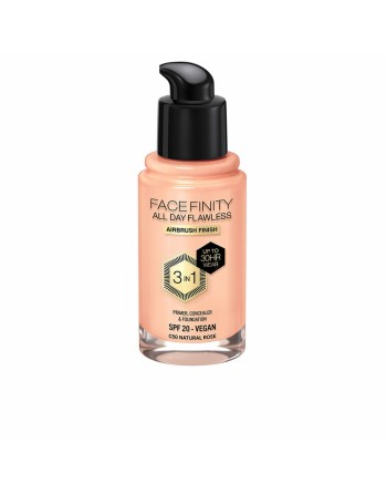 Base de Maquillaje Cremosa Max Factor Face Finity All Day Flawless 3 en 1 Spf 20 Nº C50 Natural rose 30 ml