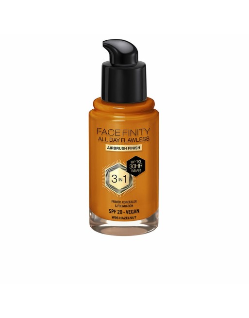 Base de Maquillage Crémeuse Max Factor Face Finity All Day Flawless 3-en-1 Spf 20 Nº W95 Hazelnut 30 ml