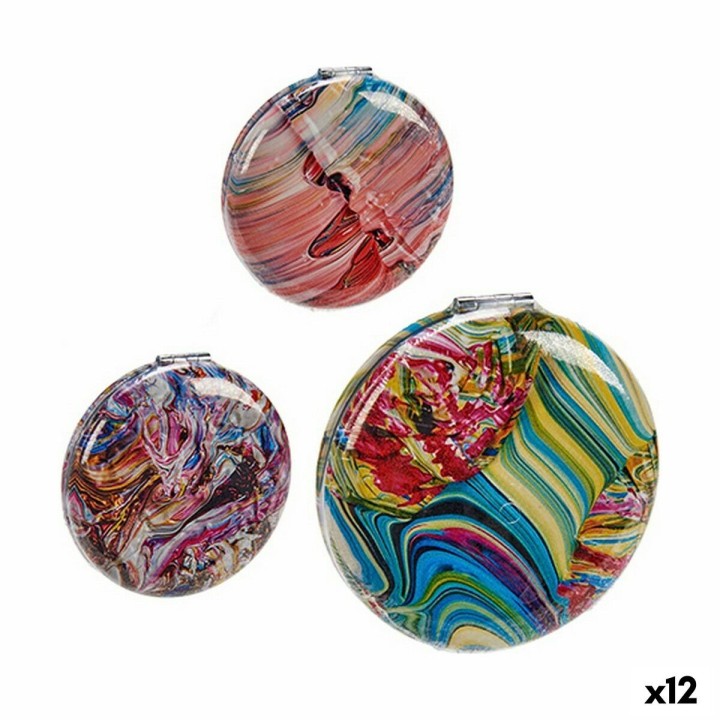 Lommespejl Krystal Plastik 8 x 2,4 x 8 cm (12 enheder)