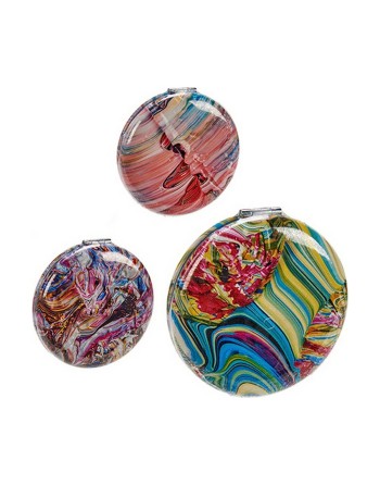 Lommespejl Krystal Plastik 8 x 2,4 x 8 cm (12 enheder)