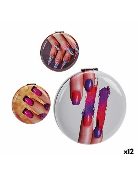 Lommespejl Krystal Plastik 8 x 2,4 x 8 cm (12 enheder)