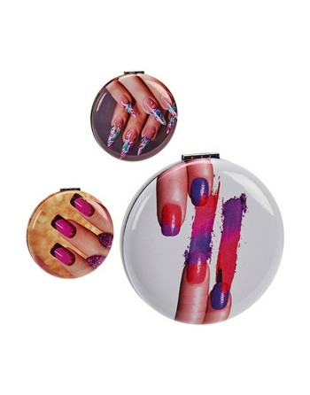 Pocket Mirror Crystal Plastic 8 x 2,4 x 8 cm (12 Units)