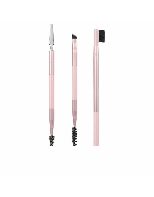 Set of Make-up Brushes Real Techniques Brow Styling Pink 3 Pieces