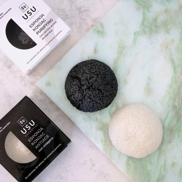 Esponja Facial USU Cosmetics Konjac Hidratante Colágeno (1 unidad)