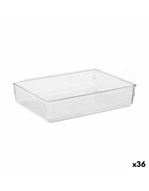 Skuffeopdeler MULTIFUNKTIONEL Gennemsigtig Plastik 24 x 5,5 x 15,8 cm (36 Enheder)