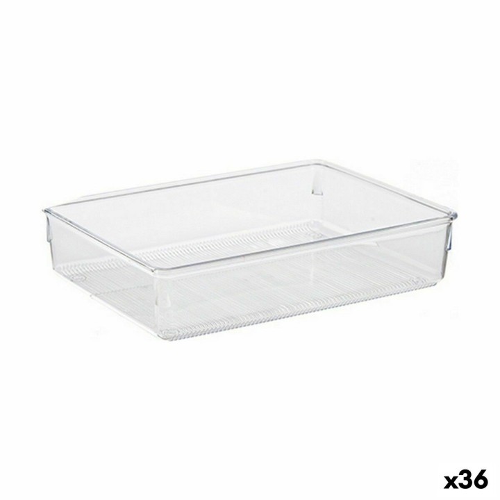 Skuffeopdeler MULTIFUNKTIONEL Gennemsigtig Plastik 24 x 5,5 x 15,8 cm (36 Enheder)