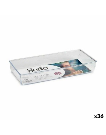 Skuffeopdeler MULTIFUNKTIONEL Gennemsigtig Plastik 15,5 x 5,5 x 34,5 cm (36 Enheder)