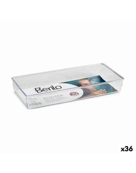 Schubladen-Organizer Mehrzweck Durchsichtig Kunststoff 15,5 x 5,5 x 34,5 cm (36 Stück)