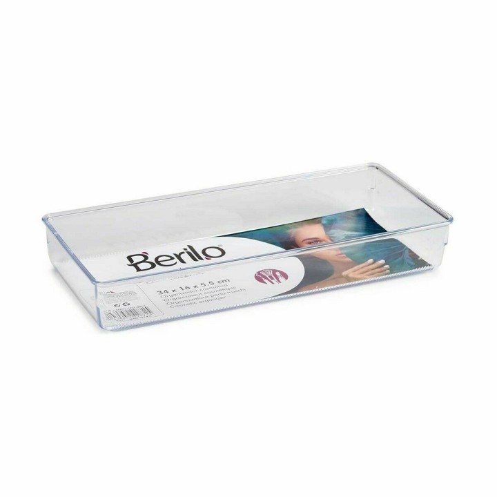 Skuffeopdeler MULTIFUNKTIONEL Gennemsigtig Plastik 15,5 x 5,5 x 34,5 cm (36 Enheder)