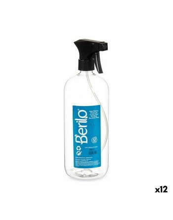 Atomiser Bottle Black Transparent Plastic 1 L (12 Units)