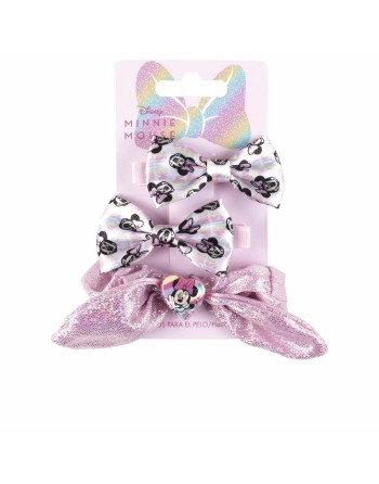 Clips para Pelo Disney   Rosa Minnie Mouse Lazo Set (3 Piezas)