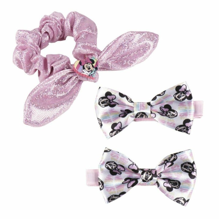 Fermagli per Capelli Disney   Rosa Minnie Mouse Fiocco Set (3 Pezzi)